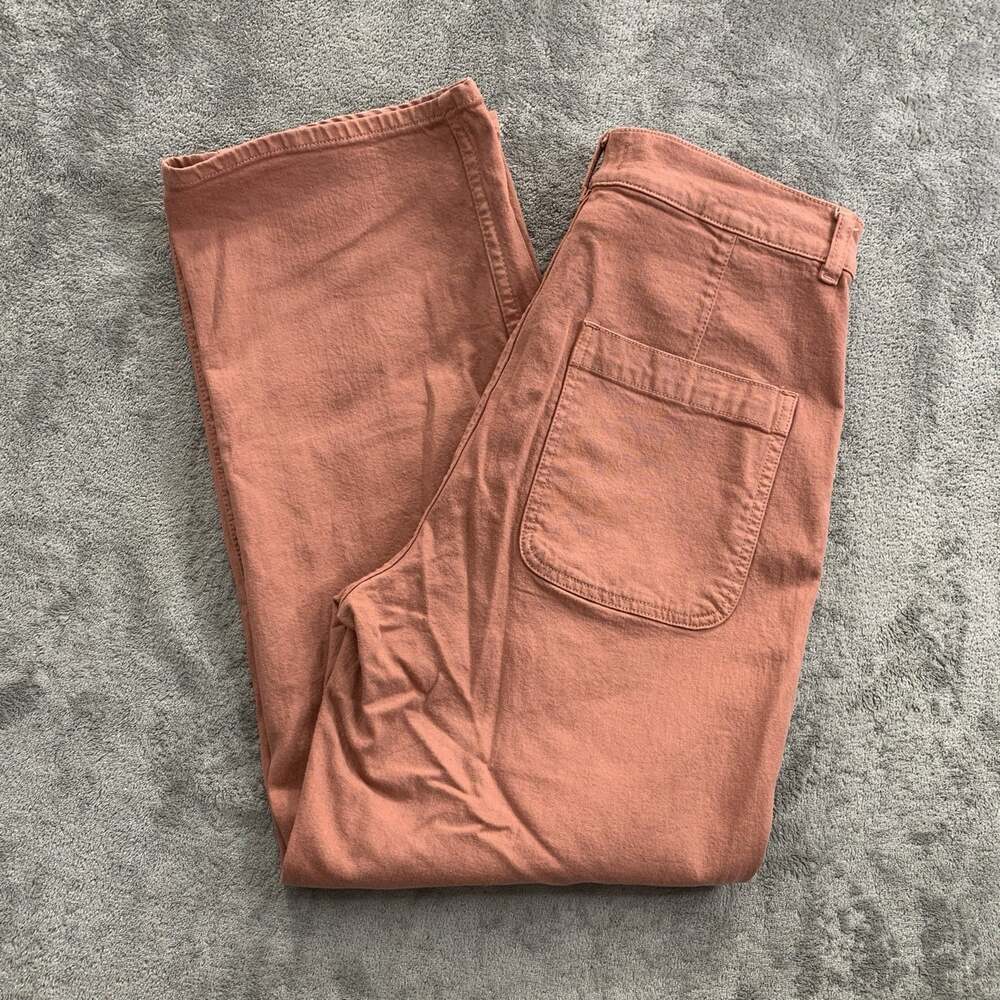 Madewell Emmett Wide-Leg Crop Pants Womens 28 Twill Casual Dried Rose Boho